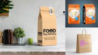 9873+ Kraft Paper Stand-up Food Bag PSD Mockup Stylish Free PSD