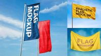 9873+ Square Flag PSD Mockup Front View Easy Editable