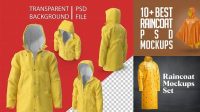 9876+ Rain Coat Mockup Fully Layered PSD Freebie