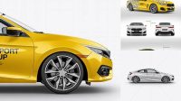 9877+ Compact Coupe Car PSD Mockup Side View Creative Free Photoshop Template