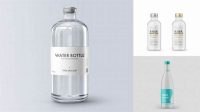 988+ 500ml Clear Glass Water Bottle PSD Mockup High-End Creative PSD Template