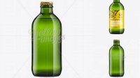 9882+ Emerald Green Bottle With Lager Beer 250ml Creative Free Photoshop Template