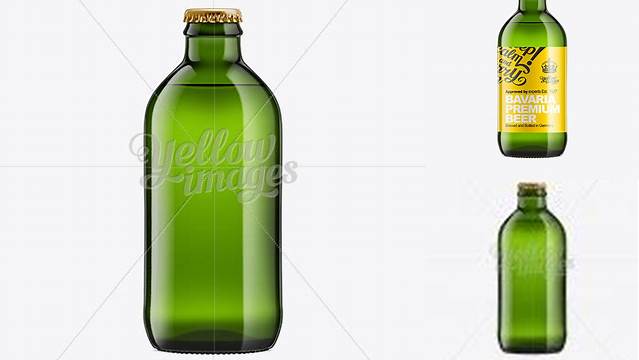 9882+ Emerald Green Bottle With Lager Beer 250ml Creative Free Photoshop Template