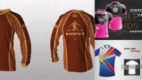 9884+ Mock Up Baju Olahraga Layered Photoshop Template