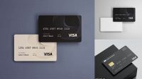 9885+ Credit Card PSD Mockup Half Side View High-Angle Shot Smart Layer Mockup Free