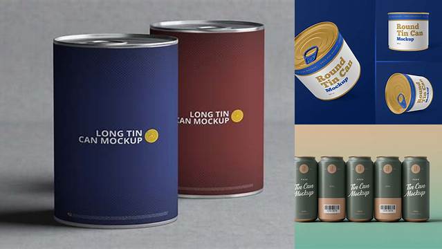 9886+ Matte Round Tin Can PSD Mockup Free Downloadable PSD