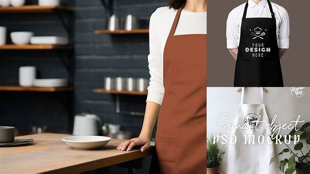 9887+ Barista Apron Mockup Professional PSD Template