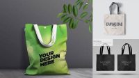 9887+ Two Canvas Bags PSD Mockup Top View Downloadable PSD Design Template