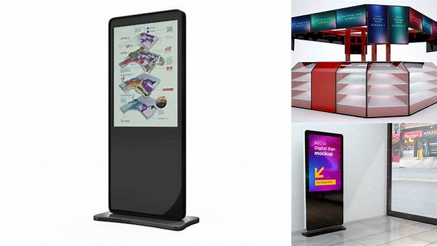 9891+ Kiosk Mockup Free Customizable Design Files