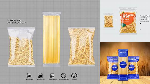 9894+ Pasta Bag Mockup Advanced Photoshop Template