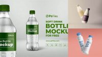 9899+ Glossy Plastic Drink Bottle PSD Mockup Unique High-Resolution Design Freebie