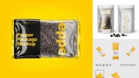 991+ Black Pepper Package PSD Mockup Top View Advanced Photoshop Template