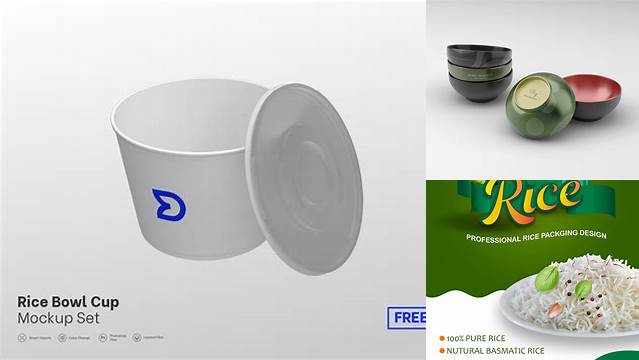 9910+ Rice Bowl Packaging Mockup Free PSD for Creatives