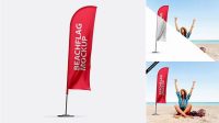 9912+ Beach Flag Mockup Free Include TIFF