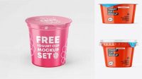 9913+ Glossy Yogurt Cup PSD Mockup Half Side View Smart Layer Mockup Free