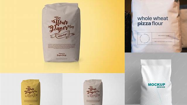 9914+ Flour Bag PSD Mockup Free PSD