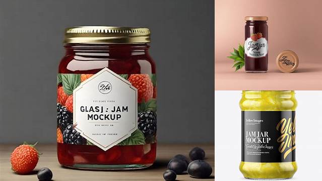 9917+ Clear Glass Lemon Jam Jar PSD Mockup Layered PSD for Easy Editing