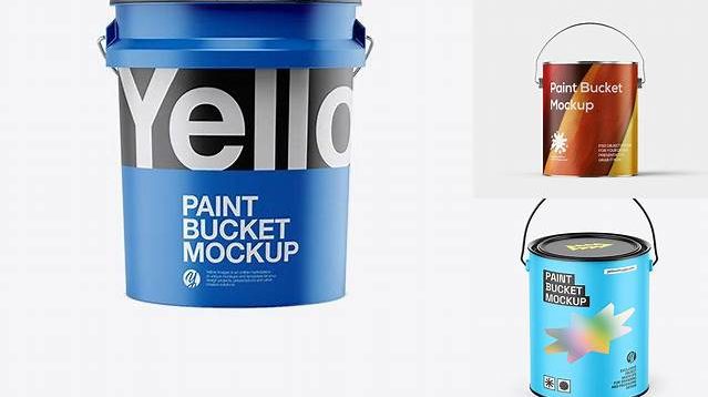 9918+ 5L Matte Paint Bucket PSD Mockup Front View Photoshop Freebie