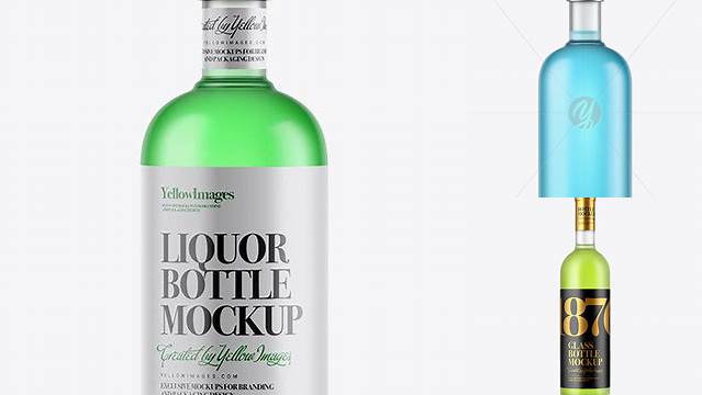 9918+ 700ml Frosted Glass Liquor Bottle PSD Mockup High-Quality PSD Files