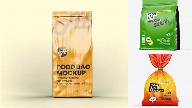 9918+ Matte Food Bag PSD Mockup Easy-to-Edit Photoshop Freebie