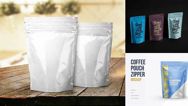 9919+ Stand Up Pouch with Zipper PSD Mockup 3/4 View High-Resolution Graphic