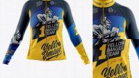 9926+ Women’s Full-Zip Cycling Jersey With Long Sleeve PSD Mockup Front View Creative PSD Resources