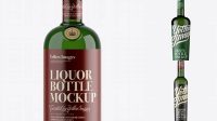 9929+ Green Glass Liquor Bottle PSD Mockup Elegant and Stylish Mockup