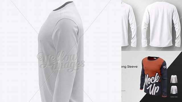 9929+ Mens Long Sleeve T-Shirt HQ PSD Mockup Side View Free PSD Mockup Resource