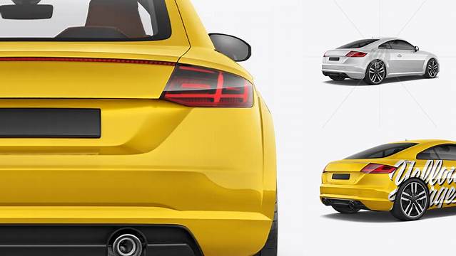 993+ Audi TT PSD Mockup Back Half Side View Custom Graphic Resource Free Download