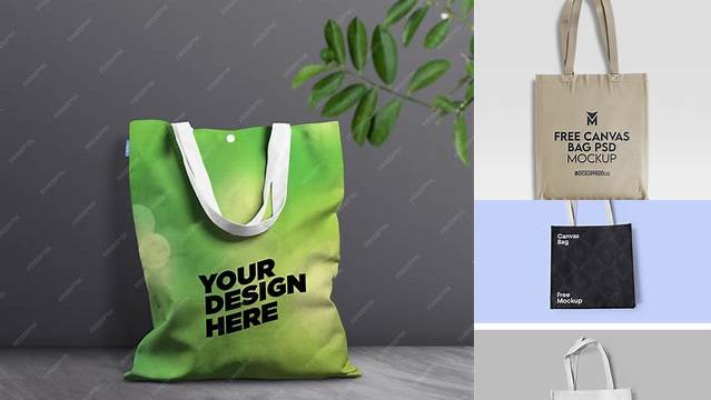 9931+ Canvas Bag PSD Mockup Half Side View High-Angle Shot Versatile and Modern PSD Mockup