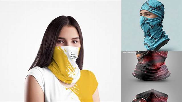 9933+ Neck Gaiter Mockup Free PSD for Free