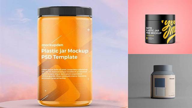 9934+ 250ml Matte Plastic Jar PSD Mockup Download Free PSD