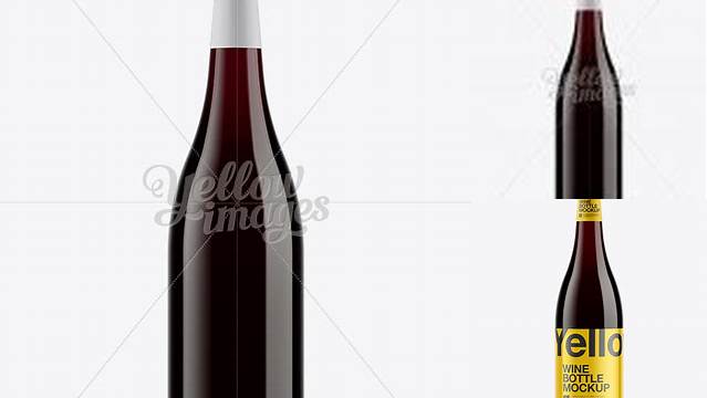 9936+ 750ml Clear Glass Burgundy Bottle with Red Wine PSD Mockup Versatile and Modern PSD Mockup