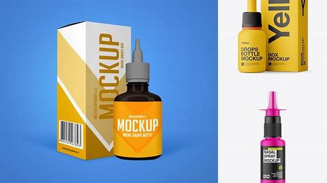 9940+ Matte Nasal Drops Bottle PSD Mockup Front View Free Editable Photoshop Template