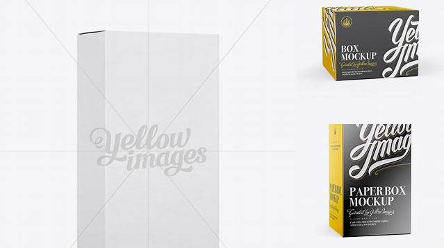 9942+ 250ml Paper Box PSD Mockup 25° Angle Front View Eye-Level Shot Exclusive Layered PSD Mockup