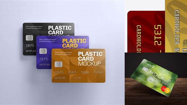 9943+ Matte Plastic and Metallic Credit Cards PSD Mockup Front View Custom Mockup PSD for Free