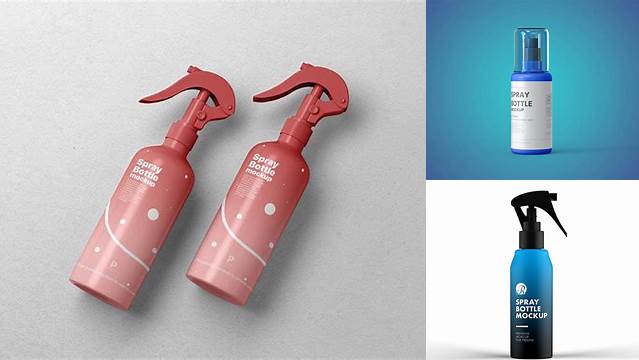 9945+ Open Matte Spray Bottle PSD Mockup For Free Download