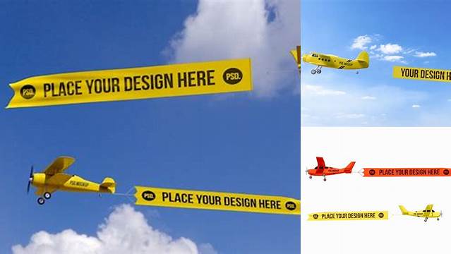 9948+ Plane Banner Mockup Smart PNG Image