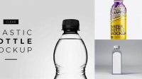 9949+ Clear Plastic Bottle with Shrink Sleeve PSD Mockup Exclusive Free Creative Mockup File