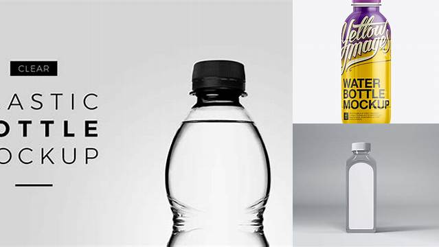 9949+ Clear Plastic Bottle with Shrink Sleeve PSD Mockup Exclusive Free Creative Mockup File