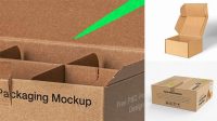 9954+ Textured Kraft Box PSD Mockup Half Side View Download Free Editable PSD Template