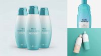 9962+ Clear Plastic Bottle with Blue Shampoo PSD Mockup High-End Photoshop Mockup