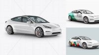 9963+ Tesla Model 3 PSD Mockup Half Side View Exclusive Layered PSD Mockup