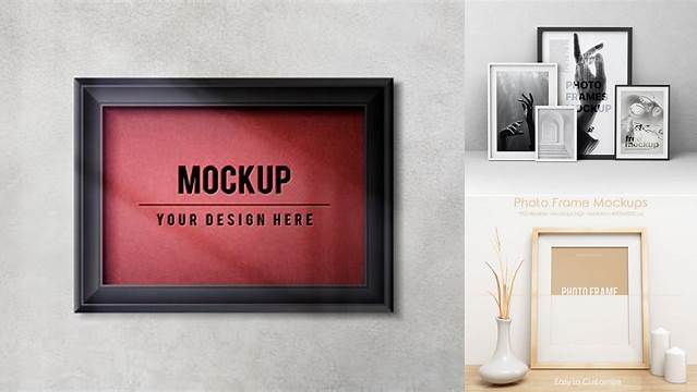 9964+ Photo Frame PSD Mockup Half Side View High-Resolution PSD Download