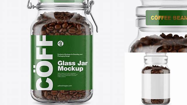 9967+ Coffee Beans Glass Jar PSD Mockup Versatile Mockup for Designers