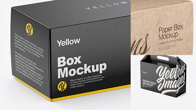 9968+ Paper Box PSD Mockup Half Side View high-angle shot Elegant High-Resolution Design File