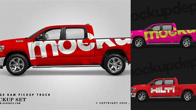 9969+ Dodge Ram Mockup Premium Quality Freebie