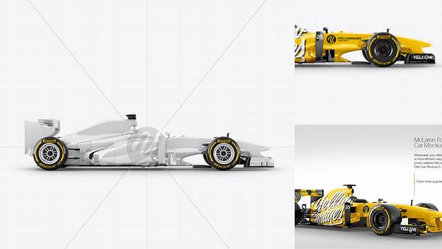 9973+ McLaren Formula 1 PSD Mockup Side view Elegant Free Graphic Resource