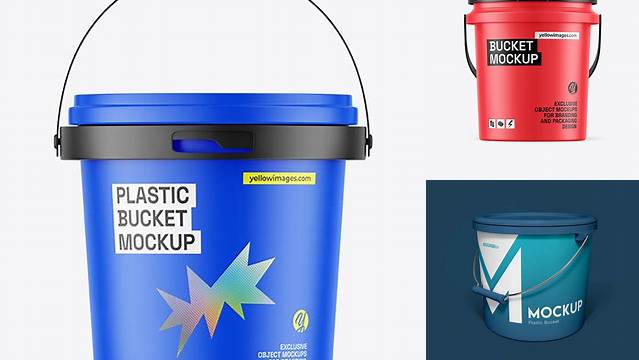 9978+ Matte Bucket PSD Mockup Front View High-Quality Digital Mockup Resource