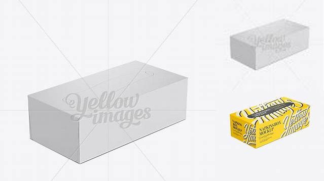 9978+ Napkin Box With Curve Opening PSD Mockup Horizontal Orientation High-Angle Shot Smart Object PSD Free Resource